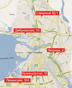 Офисы продаж на карте города