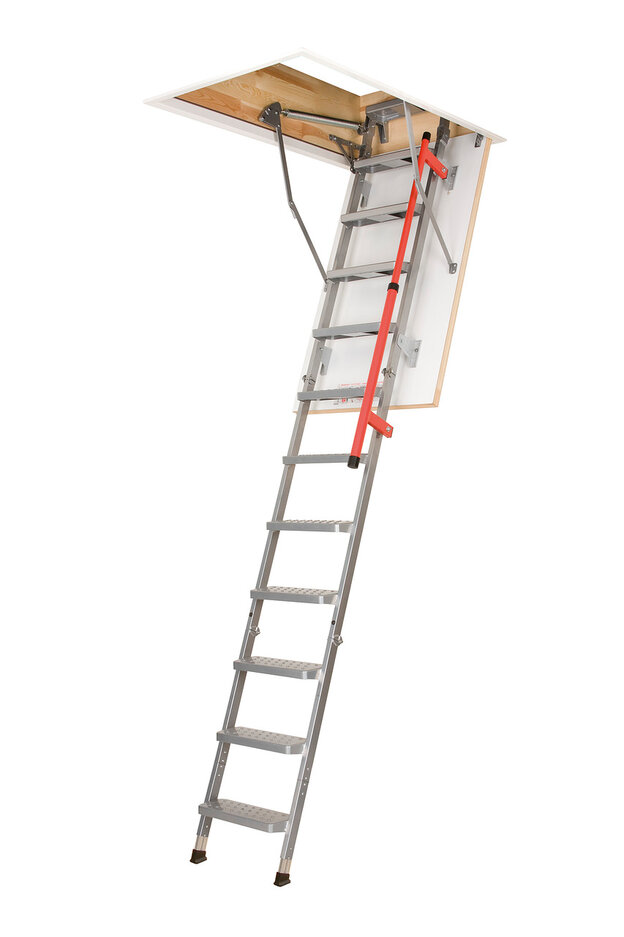 Складная металлическая лестница LML с телескопическими ножками 70х120см L2.8, Лестница складная металлическая LML 70х120х280 Fakro