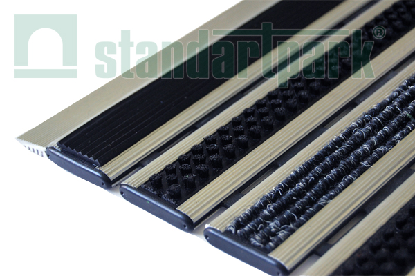 Standartpark  Придверная грязезащитная решетка-ковровое покрытие Респект бруш (щетка) + текстиль +  резина 600/400 02010 Стандартпарк