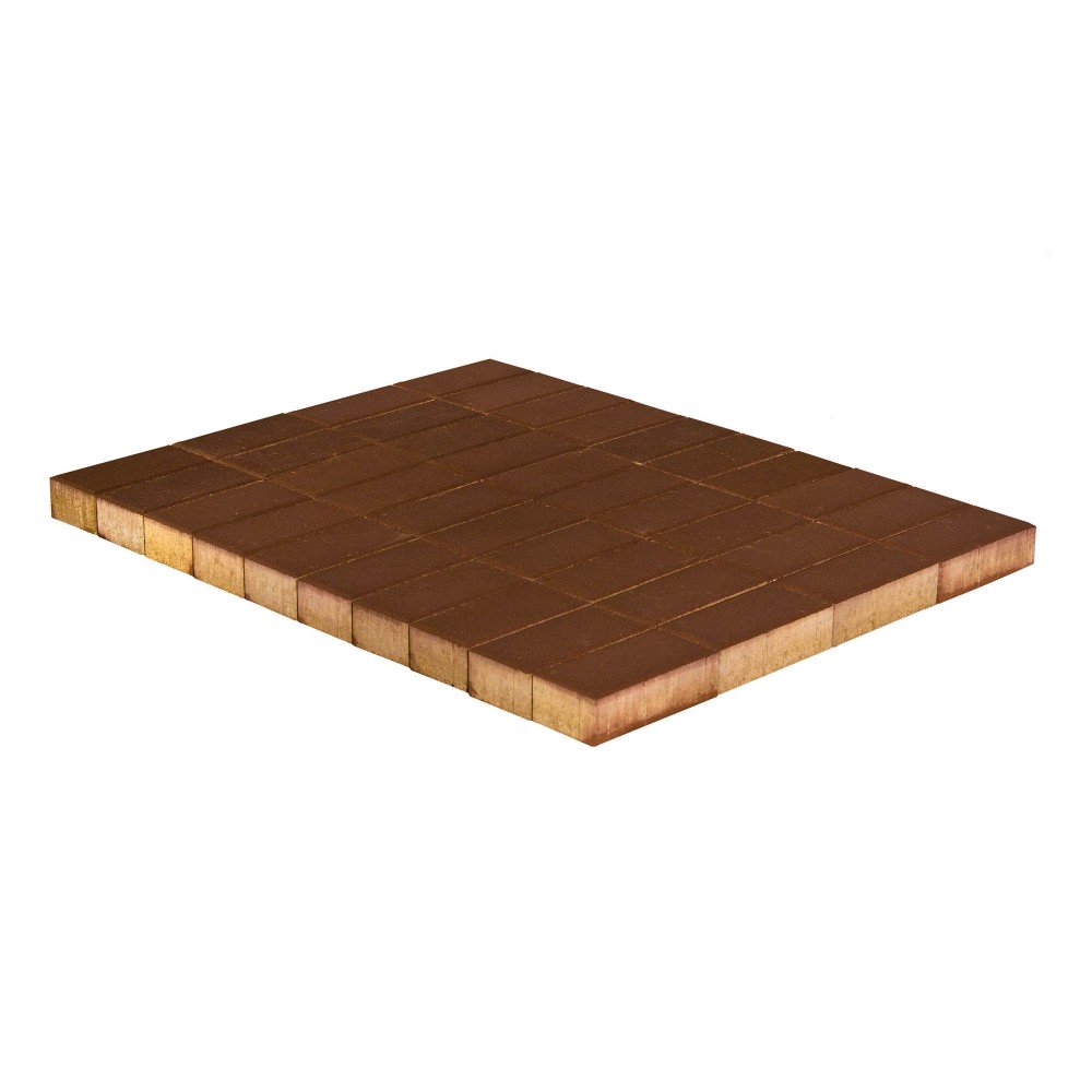 Тротуарная плитка Прямоугольник коричневый 200х100х40 мм, Тротуарная плитка Прямоугольник коричневый