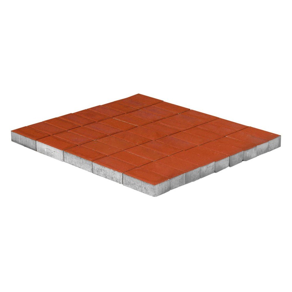 Тротуарная плитка Прямоугольник красный 200х100х60 мм, Тротуарная плитка Прямоугольник красный