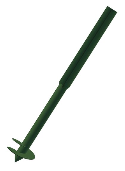 Столб винтовой 2500мм Ювента (квадрат 50х50х1500мм)(круг d45х1000мм) грунт зеленый