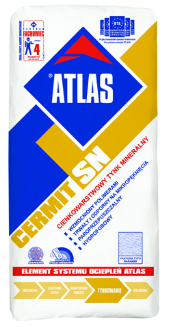 Atlas  ЦЕРМИТ СН, АТЛАС CERMIT SN (ЦЕРМИТ СН) минеральная штукатурка, шуба, цвет белый