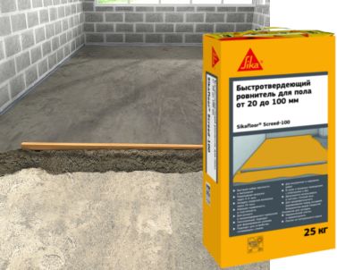 Sika  Sikafloor Screed-100 Однокомпонентная, полимермодифицированная сухая строительная смесь на цементной основе Применяется в системе «тёплый пол»