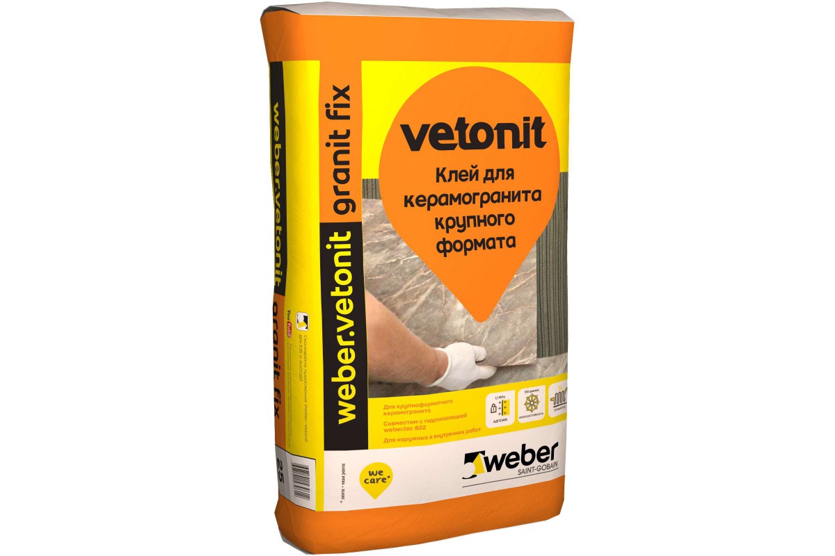 Цементный клей Weber.vetonit granit fix 25 кг, Цементный клей Weber.vetonit granit fix 25 кг