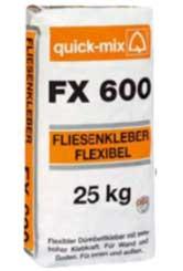 Quick-Mix  72340 FX 600 Плиточный клей, эластичный (С2 ТЕ) для напольной программы Квик Микс