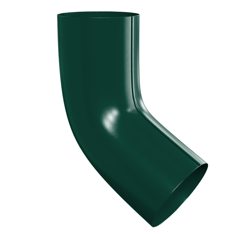 Колено трубы 60° МП Foramina круглого сечения, колено водосточной трубы МП Престиж 6005 зелёный