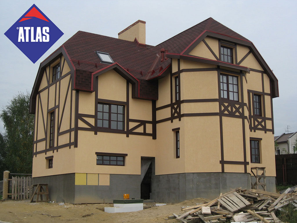 Мистолово. Система АТЛАС СТОПТЕР - утепление пенополистерол, фасадная штукатурка - силикатная Atlas (Польша).