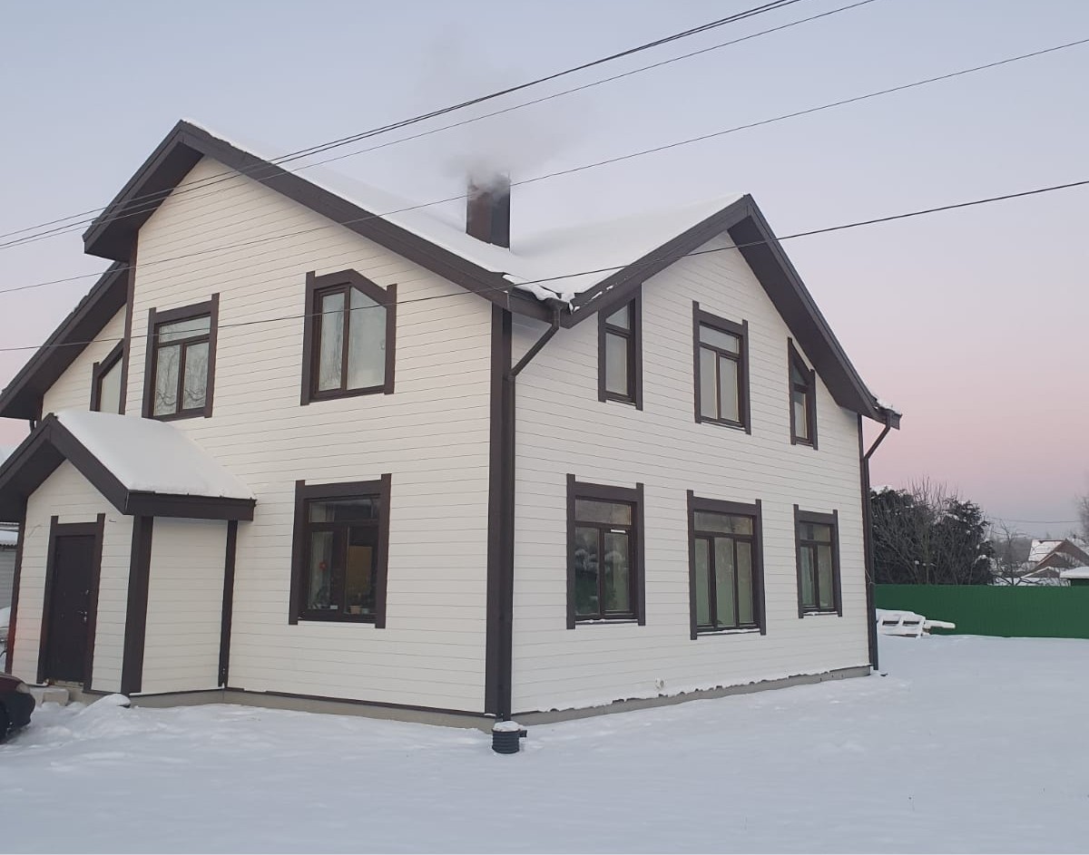 Фиброцемент сайдинг Decover цвет: Snow, Brown