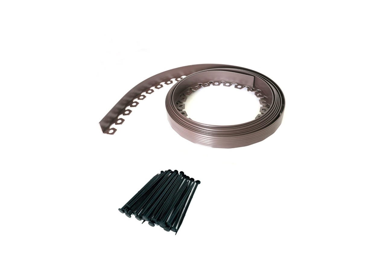 Бордюр тротуарный пластиковый Манго L10000 H38мм, коричневый