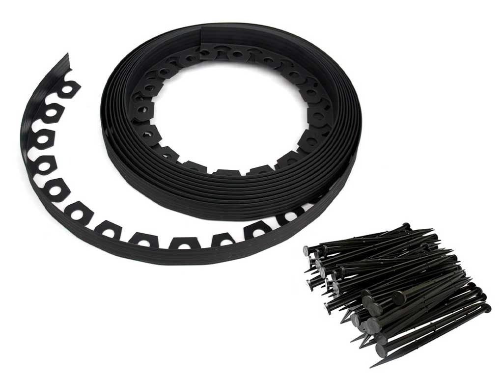 Бордюр тротуарный пластиковый Манго L10000 H55мм черный, чёрный