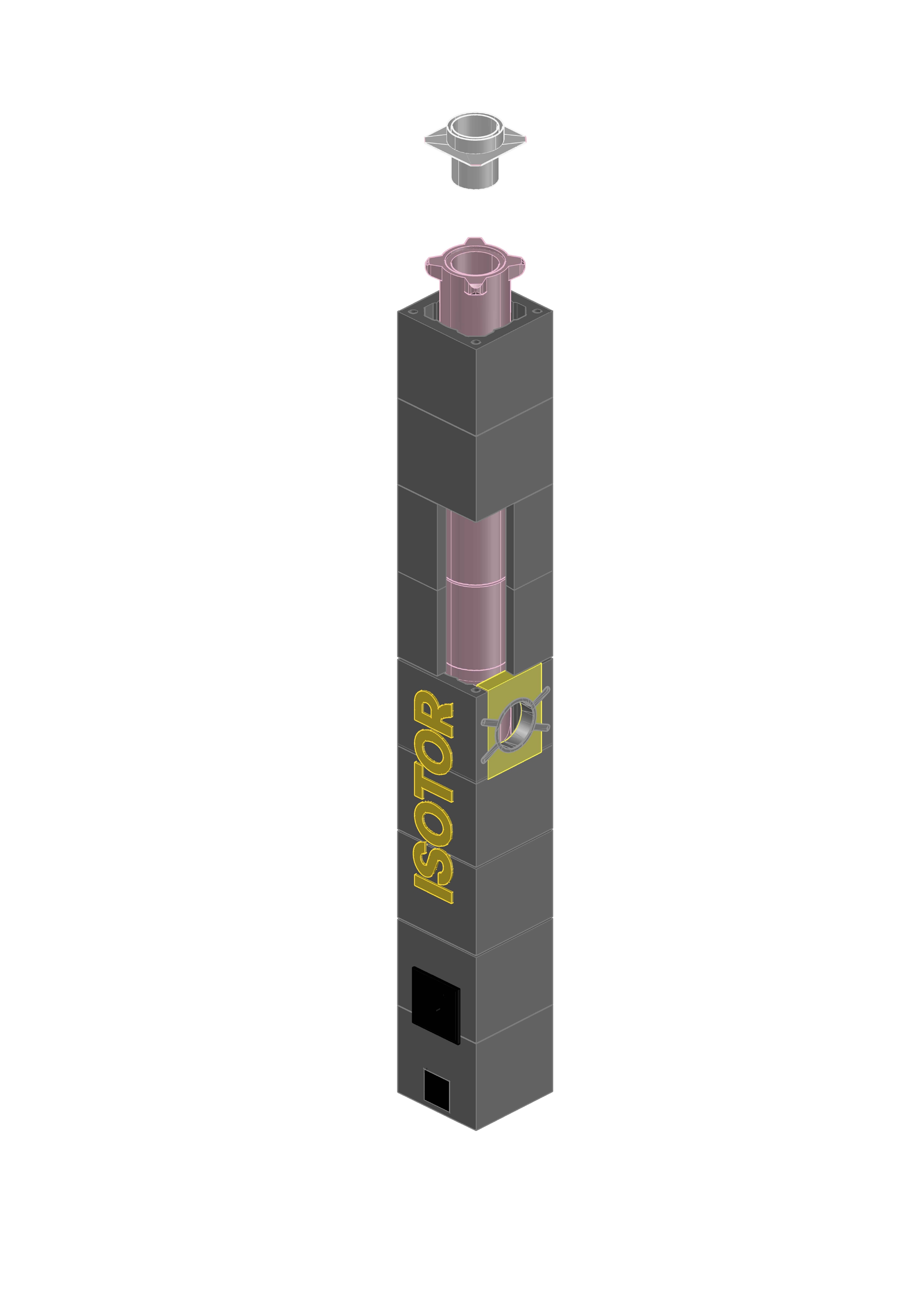 ISOTOR Базовый комплект дымохода 8м Ø16см с плитой по месту, Schiedel, ISOTOR Базовый комплект дымохода 8м Ø16см с плитой по месту, Schiedel