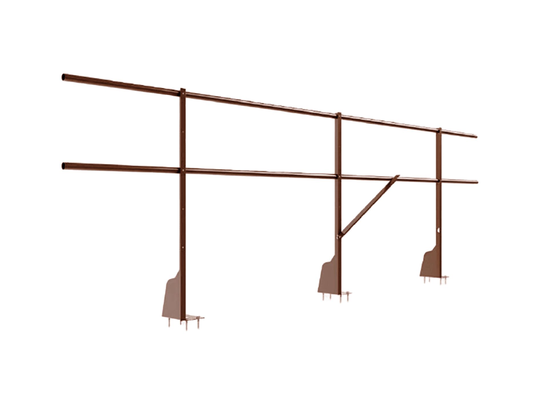 Ограждение плоских кровель 3м Н-90 верхнее крепление BORGE, темно-коричневый (RR32)