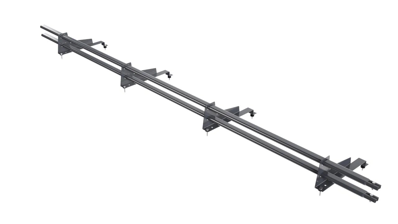 Снегозадержатель трубчатый BORGE для металлочерепицы с высокой ступенькой (шаг обрешетки 400мм)   3м, темно-серый (7024)