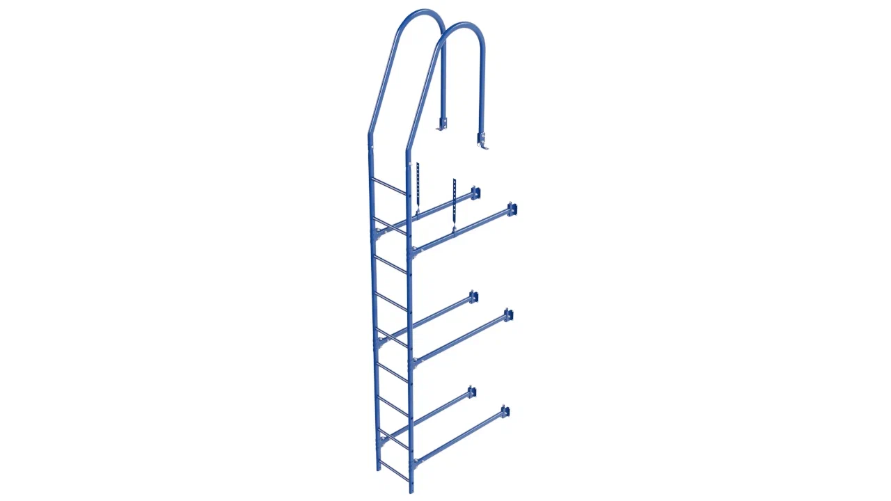Комплект фасадной лестницы Borge <b>(Верхняя секция)</b> 2,7м , синий (5005)