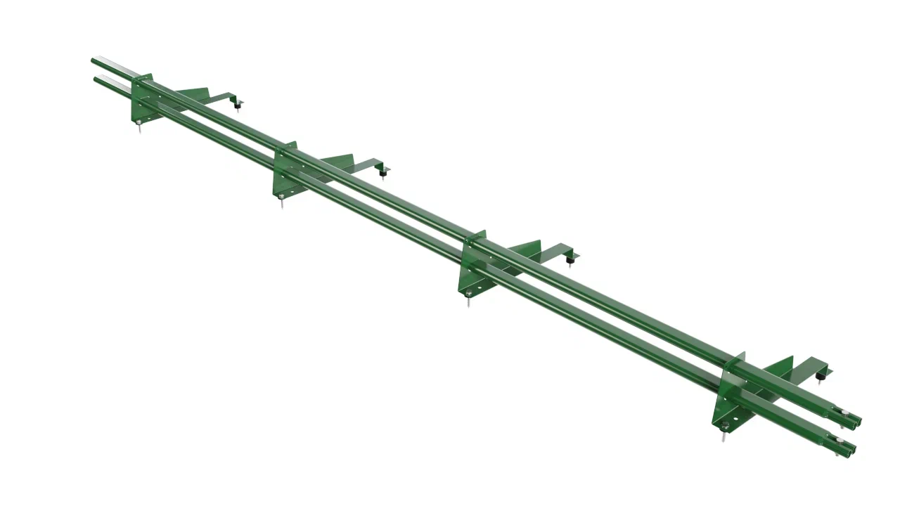 Снегозадержатель трубчатый BORGE для металлочерепицы с высокой ступенькой (шаг обрешетки 400мм)   3м, зеленый (6002)