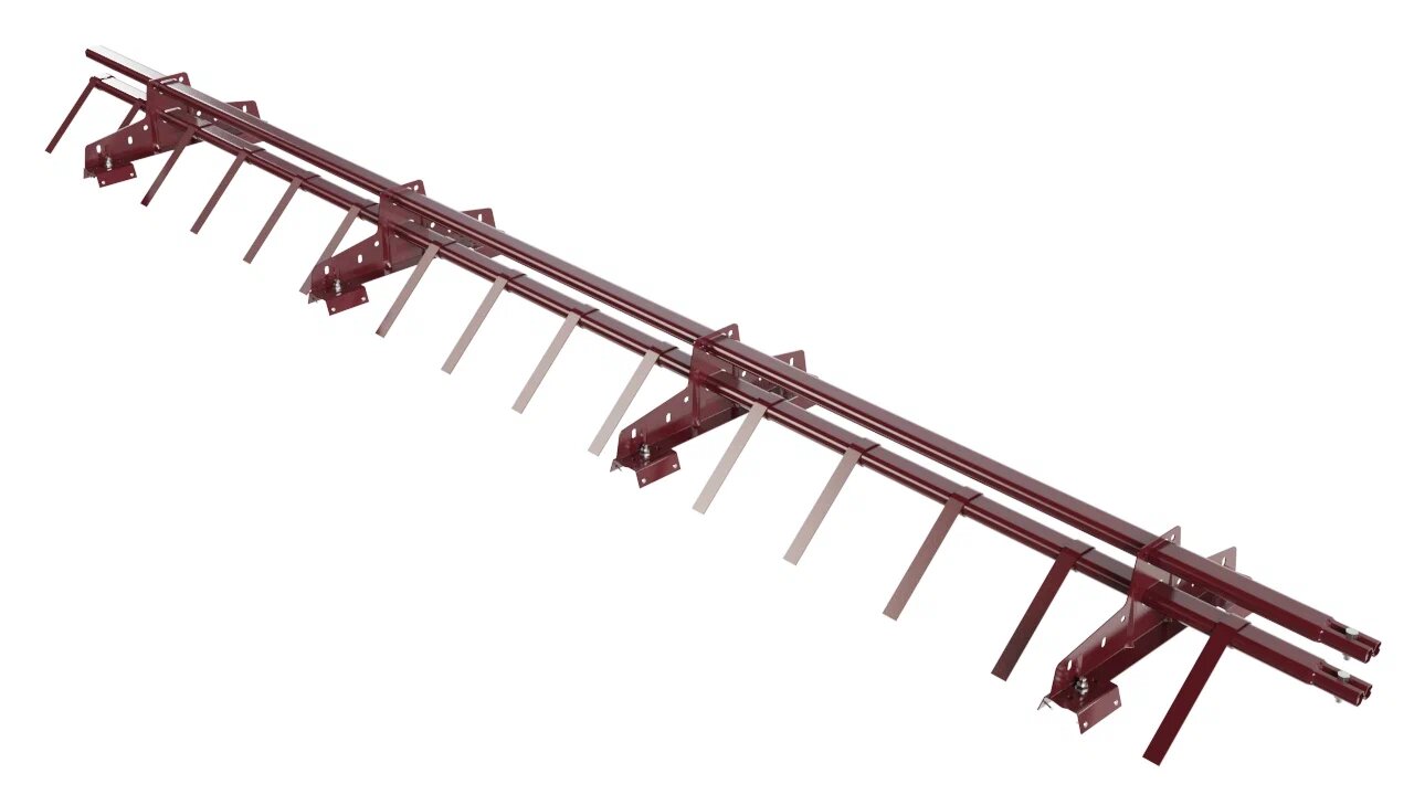 Снегозадержатель трубчатый BORGE для профнастила Н-60, Н-75,  3м, темно-красный (3005)