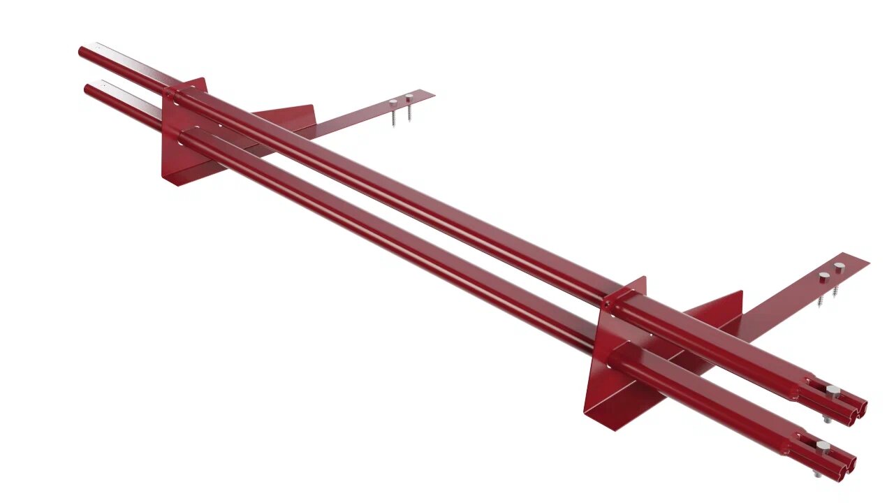 Снегозадержатель трубчатый 2оп 1.5м для гибкой черепицы BORGE, рубиново-красный (3003)