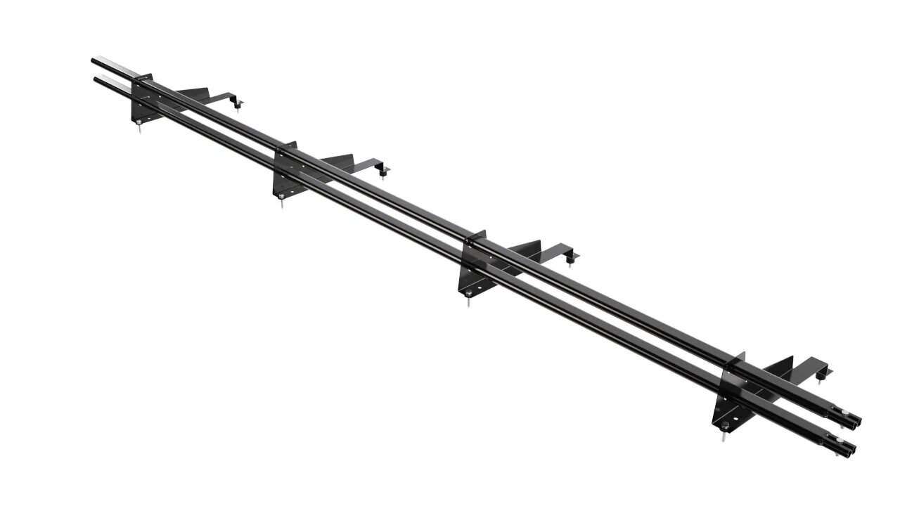 Снегозадержатель трубчатый BORGE для металлочерепицы с высокой ступенькой (шаг обрешетки 400мм)   3м, черный (9005)