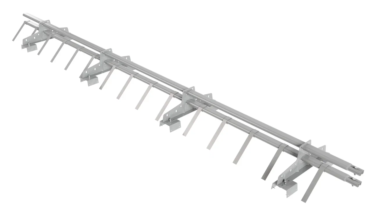 Снегозадержатель трубчатый BORGE для профнастила Н-114,  3м, серебро (9006)