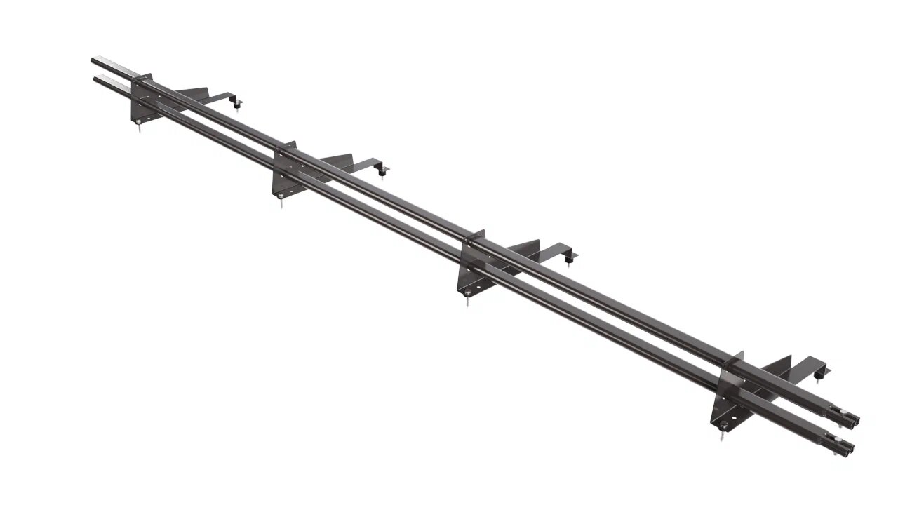 Снегозадержатель трубчатый BORGE для металлочерепицы с высокой ступенькой (шаг обрешетки 400мм)   3м, серо-коричневый (NL-805)