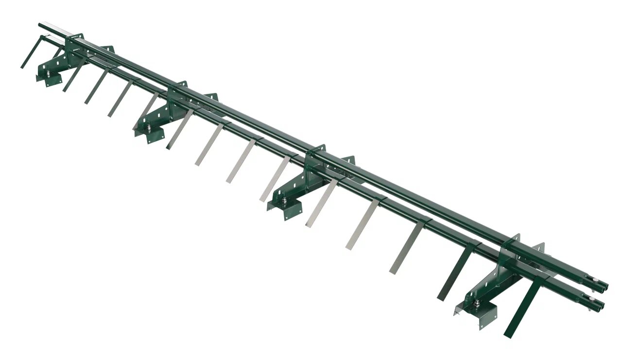 Снегозадержатель трубчатый BORGE для профнастила Н-114,  3м, темно-зеленый (6005)