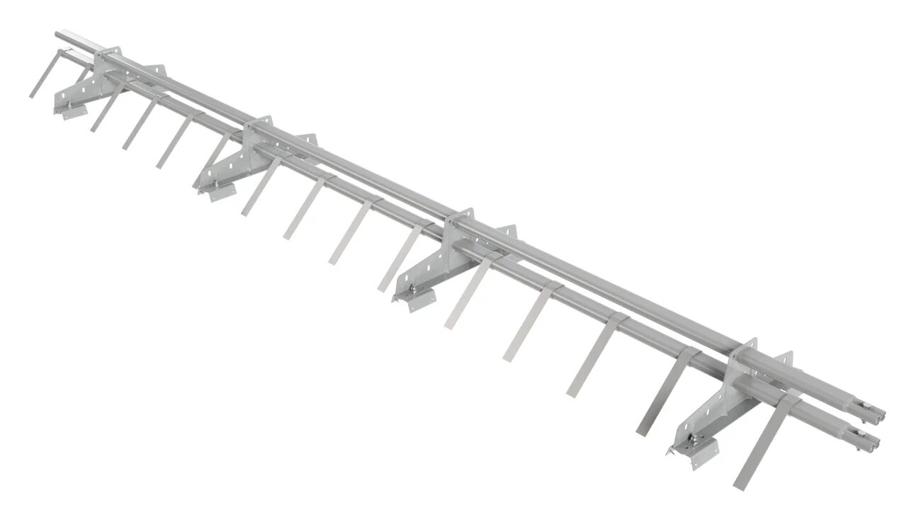 Снегозадержатель трубчатый BORGE для профнастила Н-60, Н-75,  3м, серебро (9006)