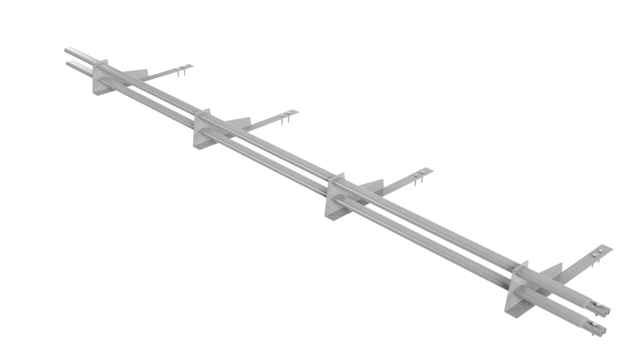 Снегозадержатель трубчатый BORGE для битумной черепицы 3м, серебро (9006) 