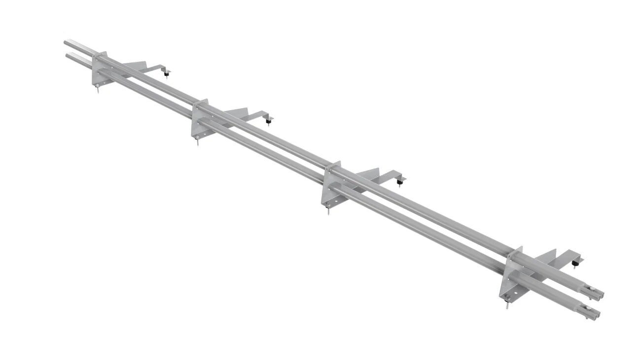 Снегозадержатель трубчатый BORGE для металлочерепицы с высокой ступенькой (шаг обрешетки 400мм)   3м, светло-серый (7004)