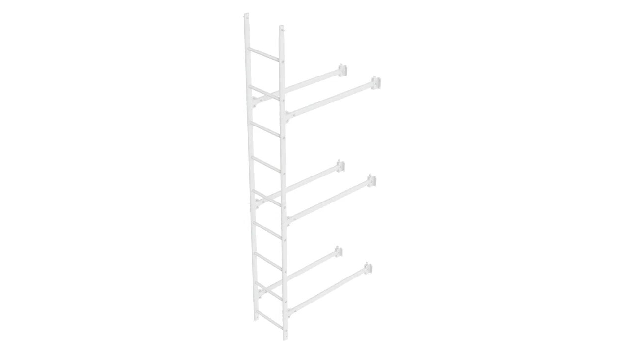 Комплект лестница фасадная <b>(Нижняя секция)</b> 2.7м оцинковка BORGE, оцинковка