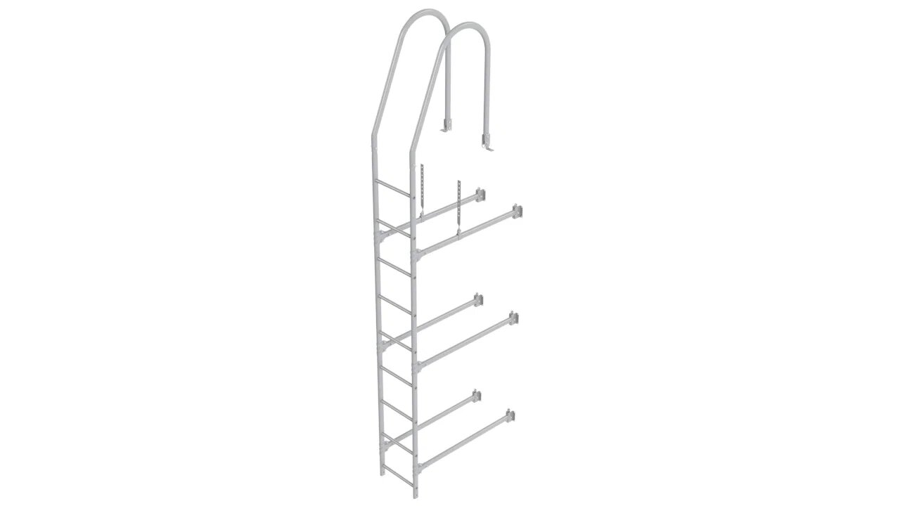 Комплект фасадной лестницы Borge <b>(Верхняя секция)</b> 2,7м , светло-серый (7004)