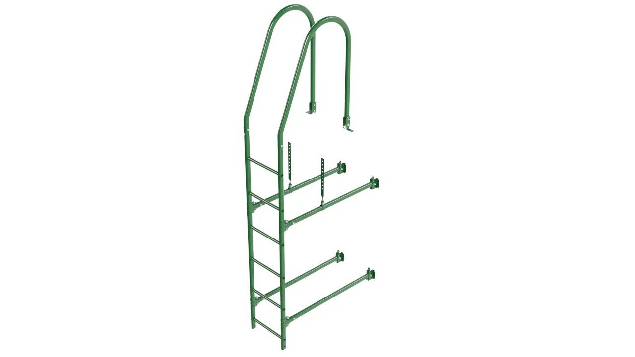 Комплект фасадной лестницы Borge <b>(Верхняя секция)</b> 1,8м , зеленый (6002)