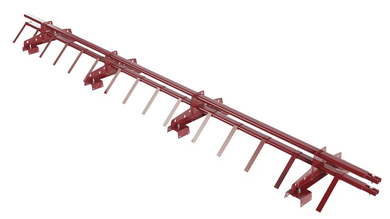 Снегозадержатель трубчатый BORGE для профнастила Н-114,  3м, красный (3011)
