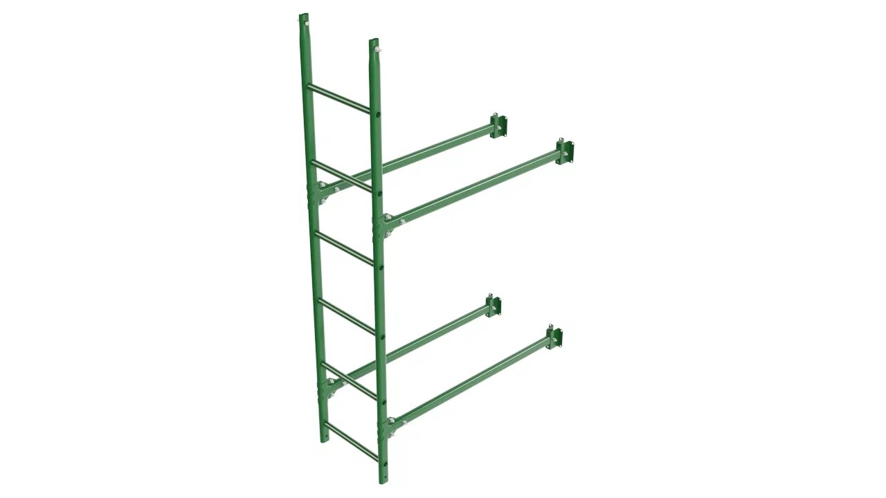 Комплект фасадной лестницы Borge <b>(Нижняя секция)</b> 1,8м , зеленый (6002)