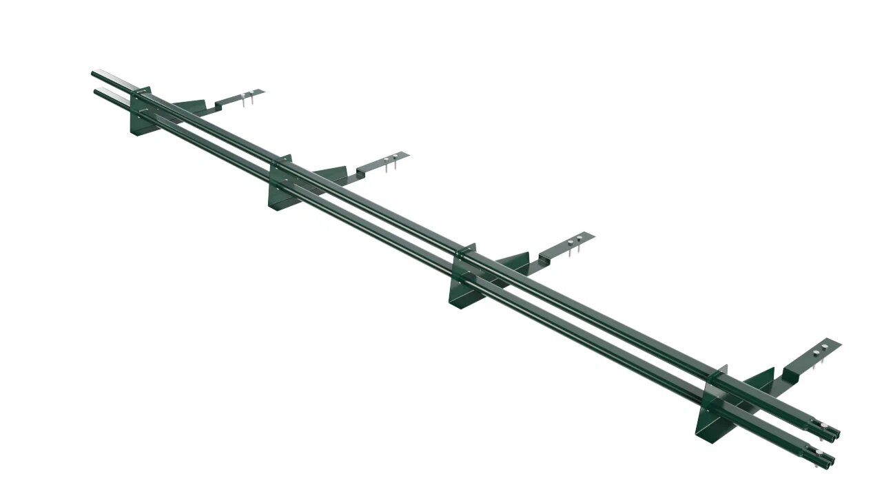 Снегозадержатель трубчатый BORGE для композитной черепицы   3м, темно-зеленый (6005)