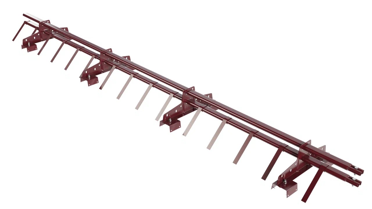 Снегозадержатель трубчатый BORGE для профнастила Н-114,  3м, темно-красный (3005)