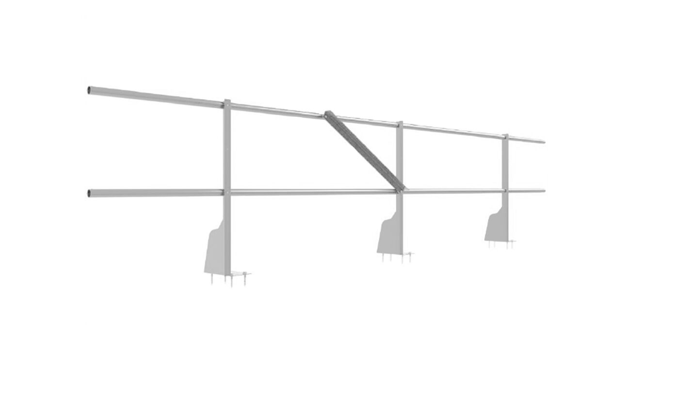 Ограждение плоских кровель 3м Н-60 верхнее крепление оцинковка BORGE, цинк