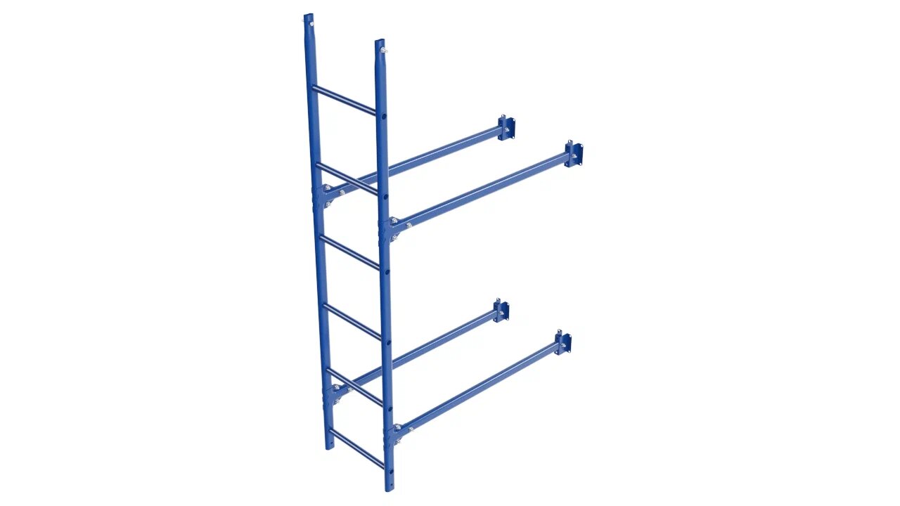 Комплект фасадной лестницы Borge <b>(Нижняя секция)</b> 1,8м , синий (5005)