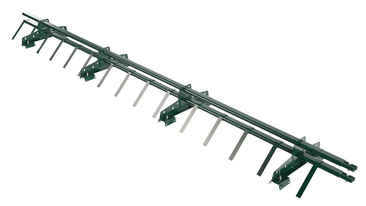 Снегозадержатель трубчатый BORGE для профнастила Н-60, Н-75,  3м, темно-зеленый (6005)