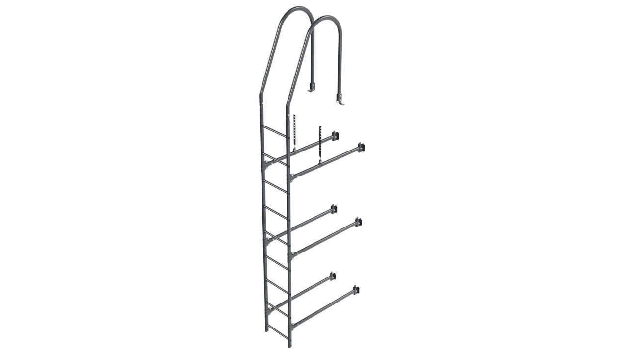 Комплект фасадной лестницы Borge <b>(Верхняя секция)</b> 2,7м , антрацитово-серый (7016)