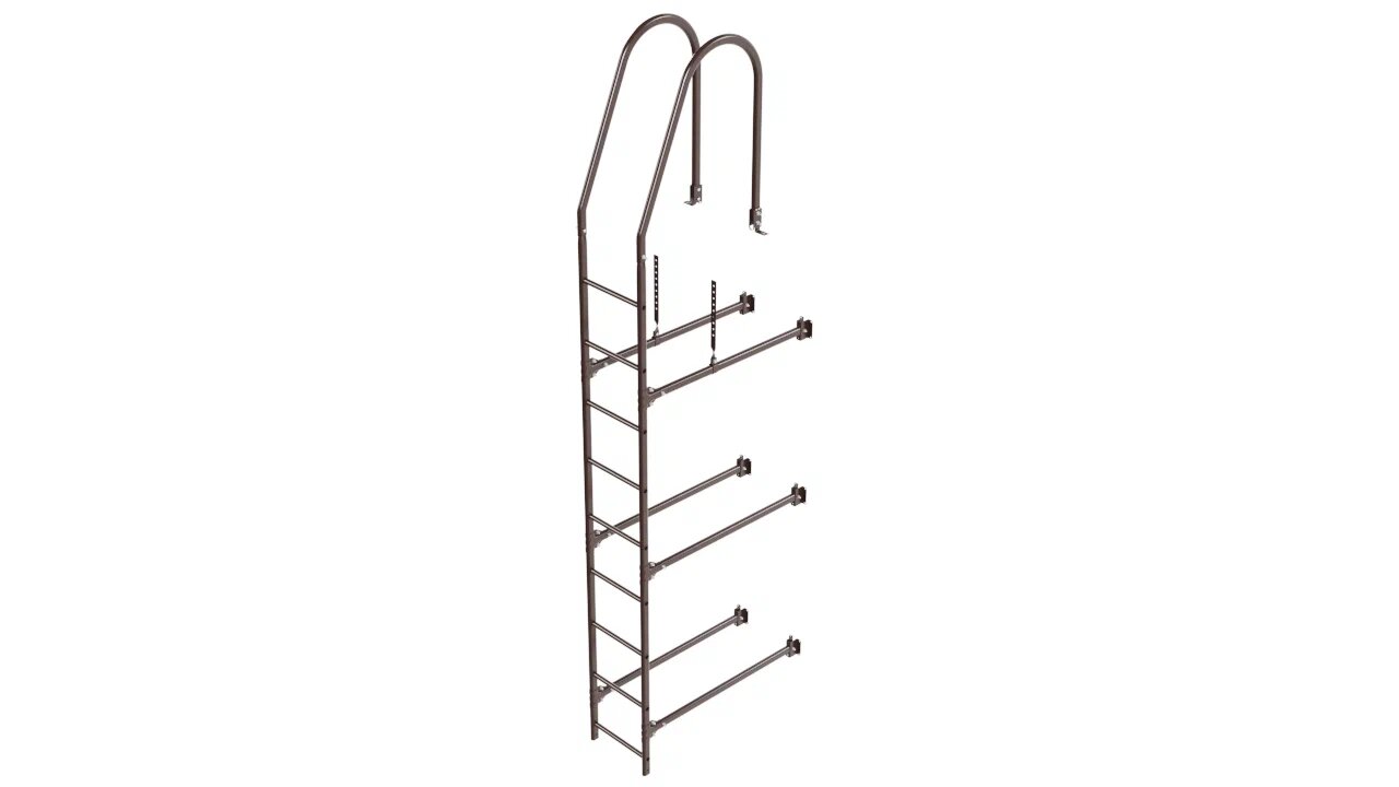 Комплект фасадной лестницы Borge <b>(Верхняя секция)</b> 2,7м , коричневый (8017)
