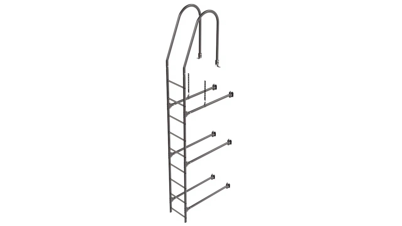 Комплект фасадной лестницы Borge <b>(Верхняя секция)</b> 2,7м , серо-коричневый (8019) 