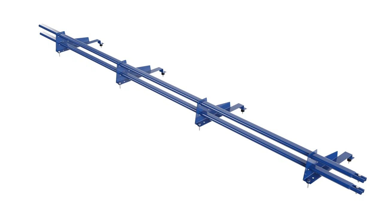 Снегозадержатель трубчатый BORGE для металлочерепицы с высокой ступенькой (шаг обрешетки 400мм)   3м, синий (5005)