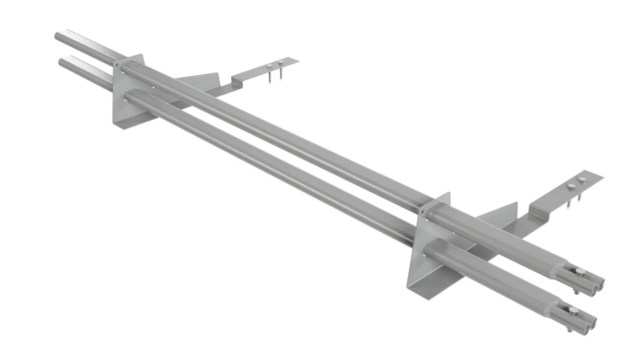Снегозадержатель трубчатый 2оп 1.5м для композитной черепицы BORGE, серебро (9006) 