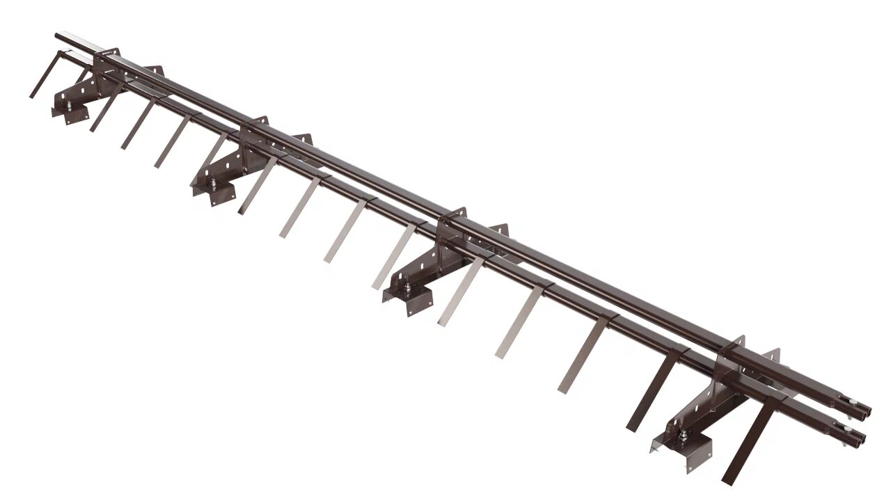Снегозадержатель трубчатый BORGE для профнастила Н-114,  3м, коричневый (8017)