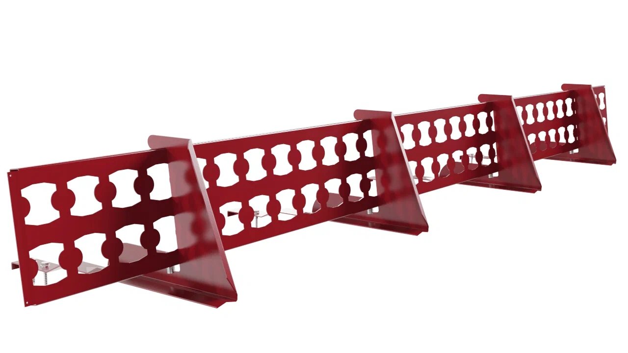 Снегозадержатель решетчатый 4оп 2.5м для черепицы BORGE, рубиново-красный (3003)