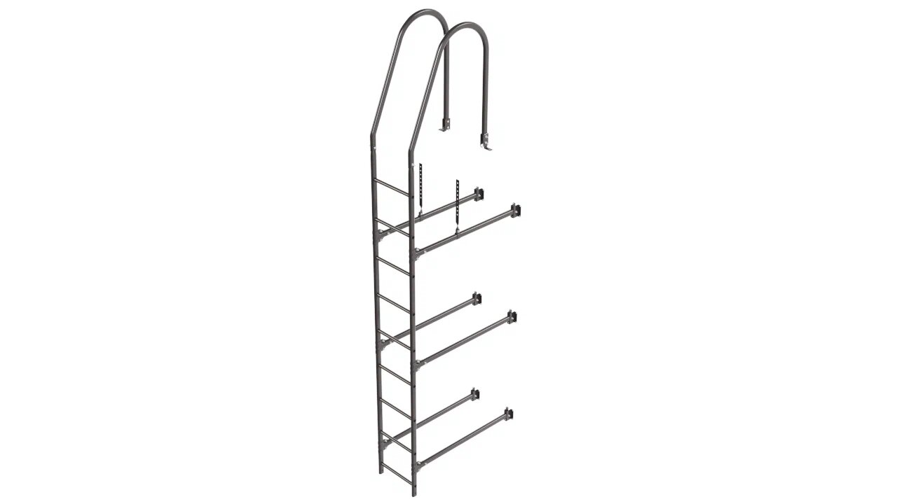 Комплект фасадной лестницы Borge <b>(Верхняя секция)</b> 2,7м , темно-коричневый (RR32) 