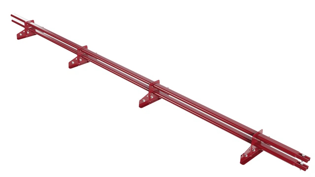 Снегозадержатель трубчатый 4оп 3м для фальца BORGE, рубиново-красный (3003)