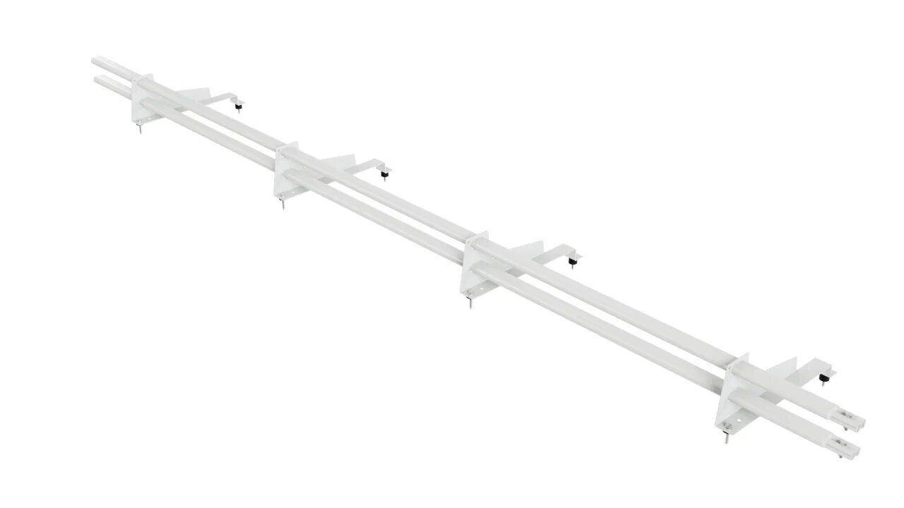 Снегозадержатель трубчатый BORGE для металлочерепицы с высокой ступенькой (шаг обрешетки 400мм)   3м, белый (9003)