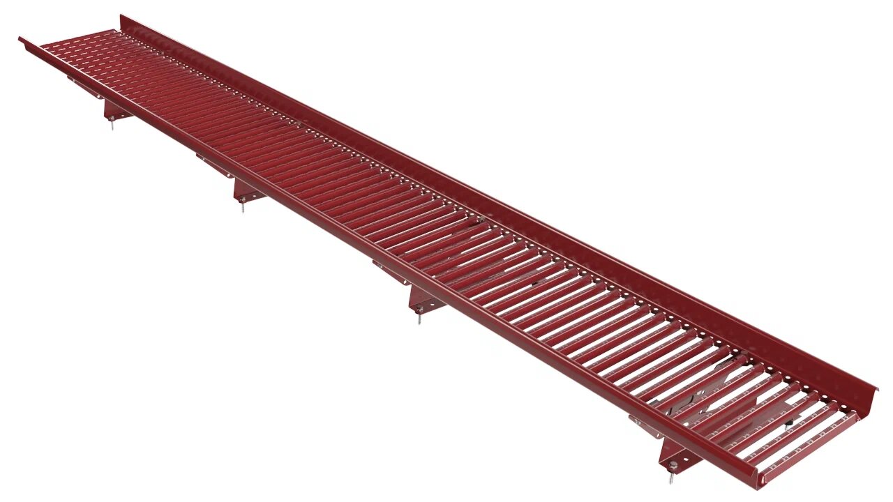 Переходной мостик Borge для металлочерепицы с высокой ступенькой (длина волны 400мм) 3м, красный (3011)